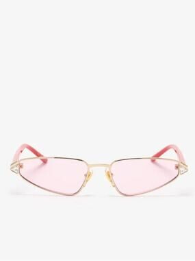New Valentino VG0035S 002 Slim Cat-Eye Sunglasses in Red and Gold Authentic